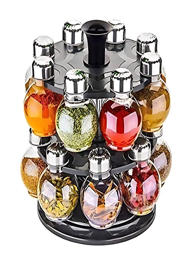 AVMPHD Multipurpose Plastic Big Revolving Spice Rack 16 in 1 / Masala Rack Set/Condiment Set/Spice Container - Image 1